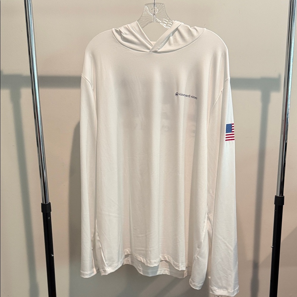 White Long Sleeve Men’s Performance Hoodie